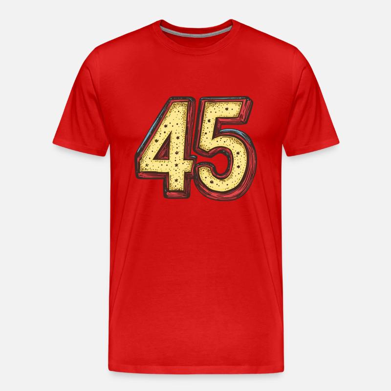 45 Zahl Comic - Männer Premium Bio T-Shirt - Rot