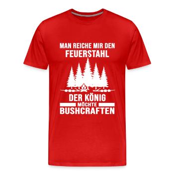outdoor survival bushcraft-könig feuerstahl - Männer Premium Bio T-Shirt - Rot - Vorne - Damien (186cm)