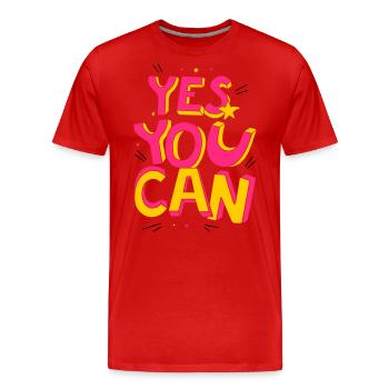 Yes you can - Männer Premium Bio T-Shirt - Rot - Vorne - Damien (186cm)