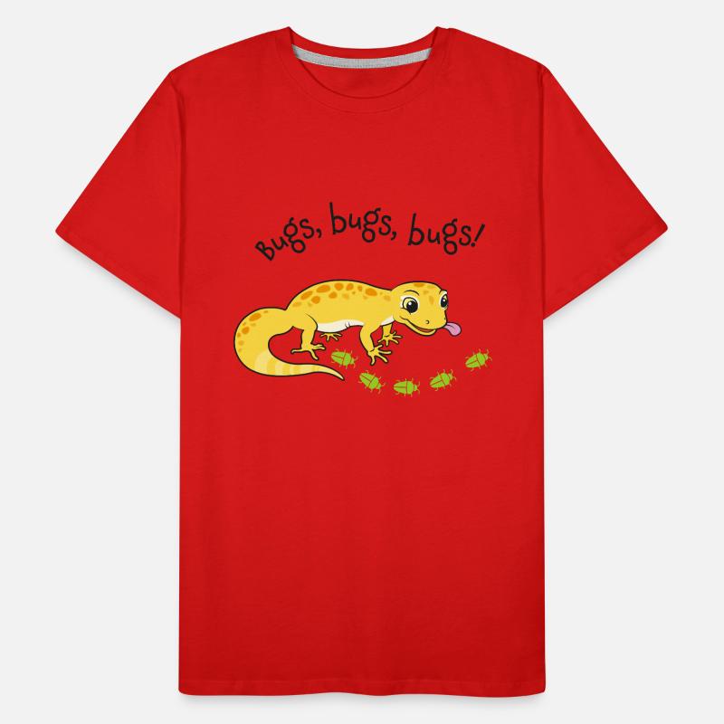 Leopardgecko mit Köstlichkeiten Männer Premium Bio T-Shirt