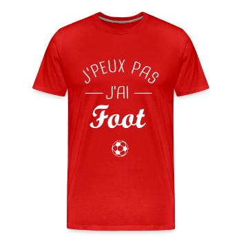 J'peux pas jai Foot football joueur de foot soccer - T-shirt bio Premium Homme - rouge - Devant - Damien (186cm)