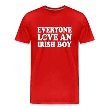 everyone loves an irish boy - Männer Premium Bio T-Shirt - Rot - Vorne - Damien (186cm)