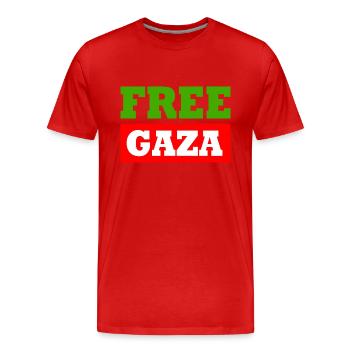 Free gaza - T-shirt bio Premium Homme - rouge - Devant - Damien (186cm)