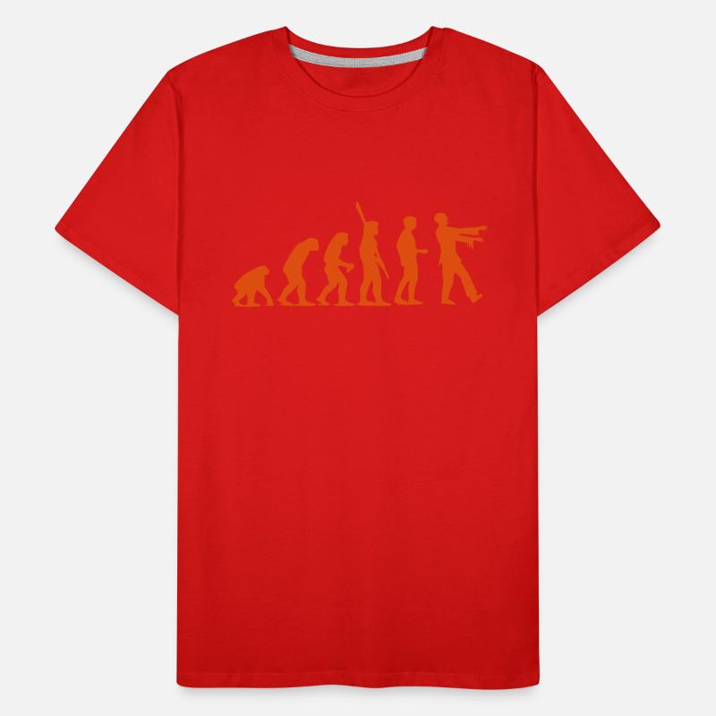 Zombie Evolution (monochrome) Men's Premium Organic T-Shirt