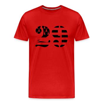 29 Britain - Men's Premium Organic T-Shirt - red - Front - Damien (186cm)