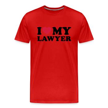 Anwalt - Männer Premium Bio T-Shirt - Rot - Vorne - Damien (186cm)