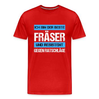 Resistant milling cutter - Men's Premium Organic T-Shirt - red - Front - Damien (186cm)