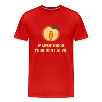 EVG Le Même Minou pour toute la vie - T-shirt bio Premium Homme - rouge - Devant - Damien (186cm)