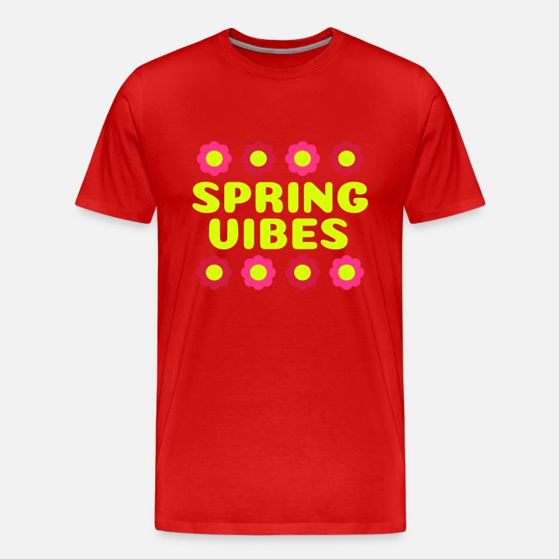 Spring vibes (acht Blüten) - Männer Premium Bio T-Shirt - Rot