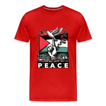 Palestine Flag Flag Freedom Demo - Men's Premium Organic T-Shirt - red - Front - Damien (186cm)