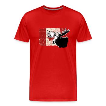 Moose - Canadian Flag - Männer Premium Bio T-Shirt - Rot - Vorne - Damien (186cm)