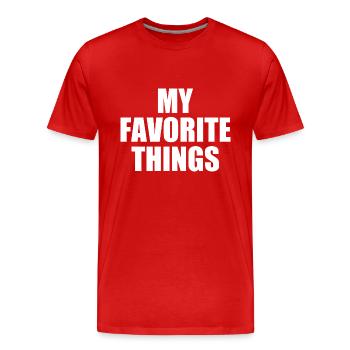 my favorite things - Männer Premium Bio T-Shirt - Rot - Vorne - Damien (186cm)