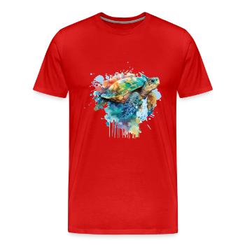 Schildkröten Turtles Reptilien Wasserschildkröte - Männer Premium Bio T-Shirt - Rot - Vorne - Damien (186cm)