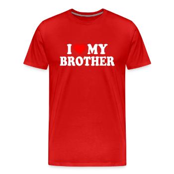 i love my brother - Männer Premium Bio T-Shirt - Rot - Vorne - Damien (186cm)
