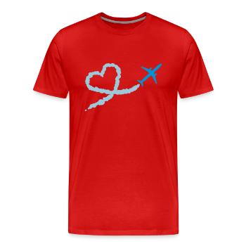 LOVE IS IN THE AIR - Männer Premium Bio T-Shirt - Rot - Vorne - Damien (186cm)