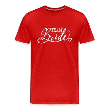 Team Braut, Bachelorette Junggesellinnenabschied - Männer Premium Bio T-Shirt - Rot - Vorne - Damien (186cm)