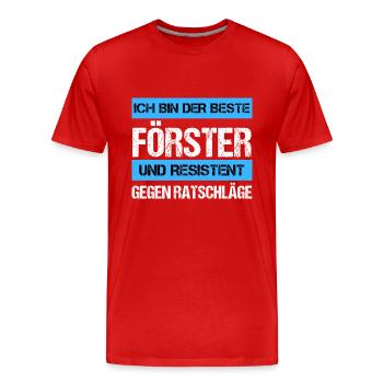 Forestier résistant - T-shirt bio Premium Homme - rouge - Devant - Damien (186cm)