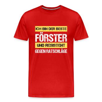 Forestier résistant - T-shirt bio Premium Homme - rouge - Devant - Damien (186cm)