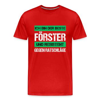 Forestier résistant - T-shirt bio Premium Homme - rouge - Devant - Damien (186cm)