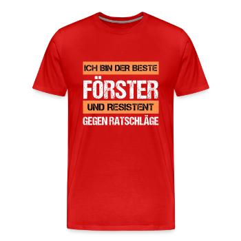 Forestier résistant - T-shirt bio Premium Homme - rouge - Devant - Damien (186cm)