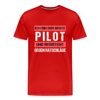 Resistant Pilot - Men's Premium Organic T-Shirt - red - Front - Damien (186cm)
