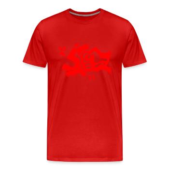 Contre le poing des nazis - T-shirt bio Premium Homme - rouge - Devant - Damien (186cm)