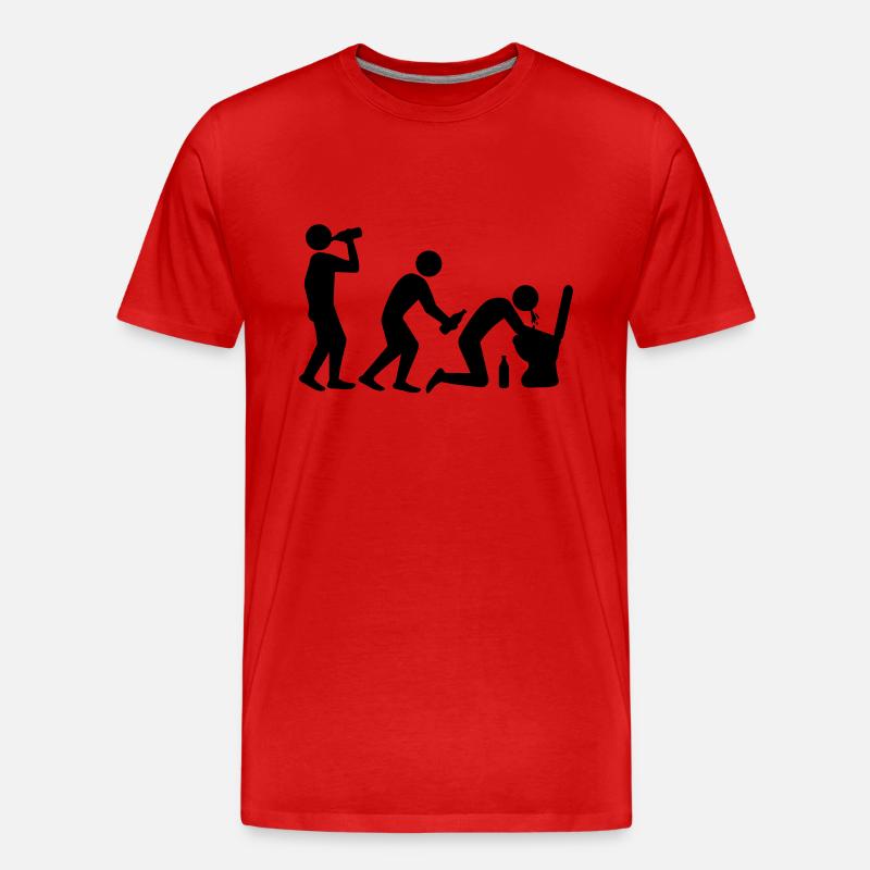 Drunken Evolution - Männer Premium Bio T-Shirt - Rot