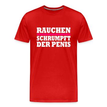 rauchen schrumpft der penis - Männer Premium Bio T-Shirt - Rot - Vorne - Damien (186cm)