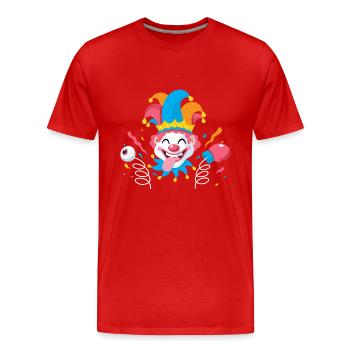 Clown, Carnival, Carnival, Carnival Costume, Parade, Celebration, Jester, - Men's Premium Organic T-Shirt - red - Front - Damien (186cm)