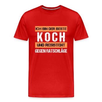 Cuisson résistante - T-shirt bio Premium Homme - rouge - Devant - Damien (186cm)