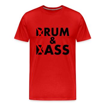 Drum and bass - rum and ass - Men's Premium Organic T-Shirt - red - Front - Damien (186cm)