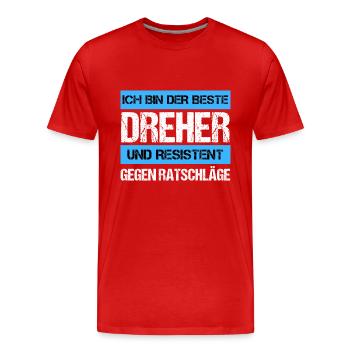 Resistenter Dreher - Männer Premium Bio T-Shirt - Rot - Vorne - Damien (186cm)