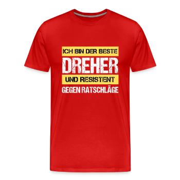 Resistenter Dreher - Männer Premium Bio T-Shirt - Rot - Vorne - Damien (186cm)
