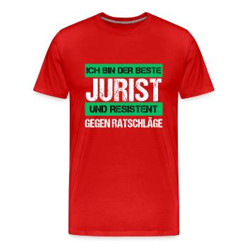 Resistenter Jurist - Männer Premium Bio T-Shirt - Rot - Vorne - Damien (186cm)