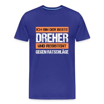 Resistenter Dreher - Männer Premium Bio T-Shirt - Königsblau - Vorne - Damien (186cm)