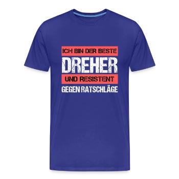 Resistenter Dreher - Männer Premium Bio T-Shirt - Königsblau - Vorne - Damien (186cm)