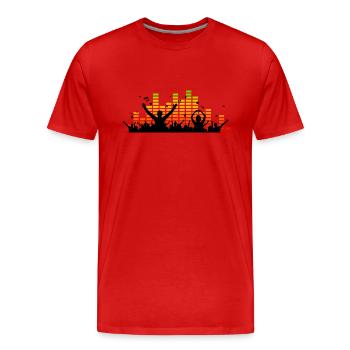 Menschen - Konzert Festival - Männer Premium Bio T-Shirt - Rot - Vorne - Damien (186cm)