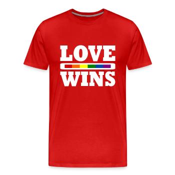 Love wins - Men's Premium Organic T-Shirt - red - Front - Damien (186cm)
