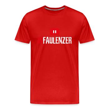 Infaulenzer - Männer Premium Bio T-Shirt - Rot - Vorne - Damien (186cm)