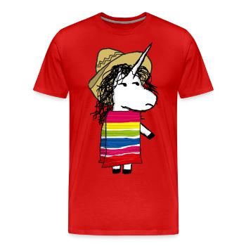 Mexikanisches Einhorn - Männer Premium Bio T-Shirt - Rot - Vorne - Damien (186cm)
