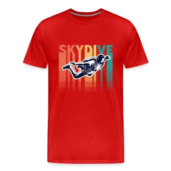 Skydiving Skydive Retro Vintage - Men's Premium Organic T-Shirt - red - Front - Damien (186cm)