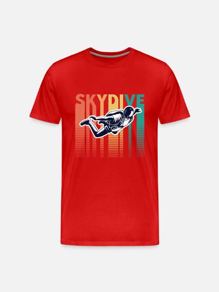 Skydiving Skydive Retro Vintage - Men's Premium Organic T-Shirt - red