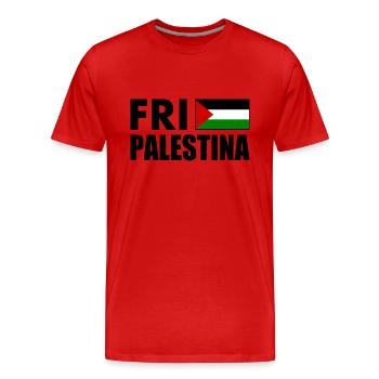 Fri palestina - Men's Premium Organic T-Shirt - red - Front - Damien (186cm)