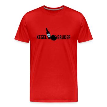 Kegelbruder Bier -- - Männer Premium Bio T-Shirt - Rot - Vorne - Damien (186cm)