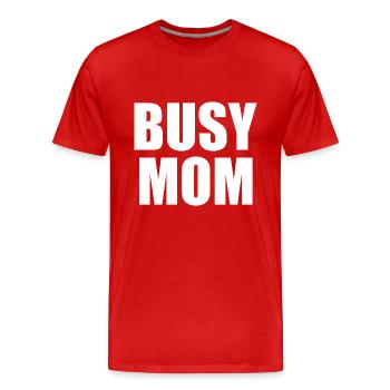 Busy mom - Men's Premium Organic T-Shirt - red - Front - Damien (186cm)