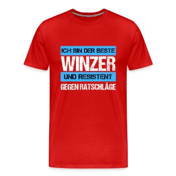 Vigneron résistant - T-shirt bio Premium Homme - rouge - Devant - Damien (186cm)