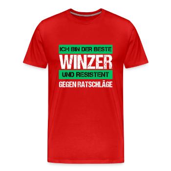 Vigneron résistant - T-shirt bio Premium Homme - rouge - Devant - Damien (186cm)