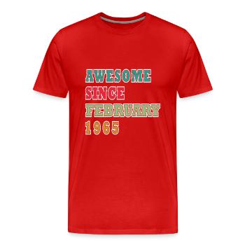 60. Geburtstag Februar 1965 Jahrgang 60 Jahre - Männer Premium Bio T-Shirt - Rot - Vorne - Damien (186cm)