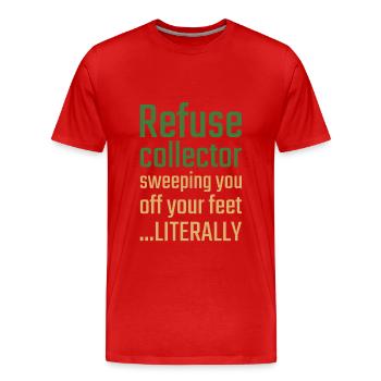 Rabouier Saint-Valentin Vous balaie - T-shirt bio Premium Homme - rouge - Devant - Damien (186cm)