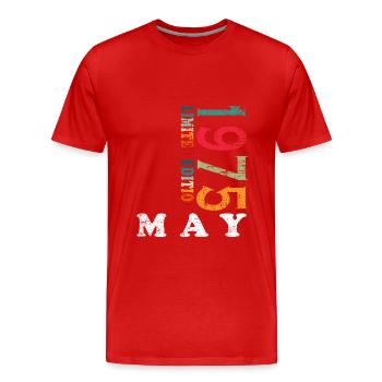 50th Birthday Original May Vintage 1975 - Men's Premium Organic T-Shirt - red - Front - Damien (186cm)